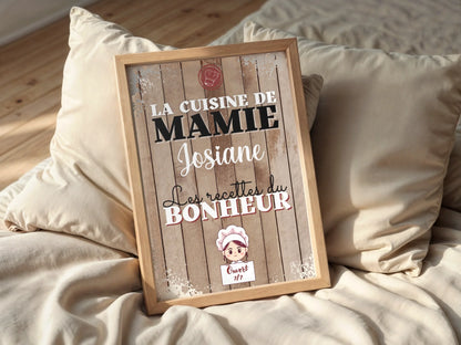 Affiche Mamie personnalisée - La cuisine de Mamie avec prénom