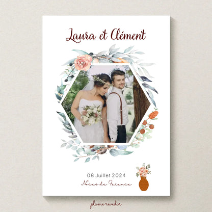 Affiche Personnalisée Noces de Faïence - Cadeau anniversaire de Mariage 