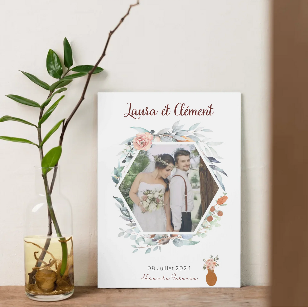Affiche Personnalisée Noces de Faïence - Cadeau anniversaire de Mariage 