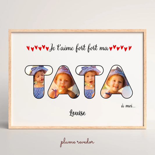 Affiche personnalisée Tata avec photos
