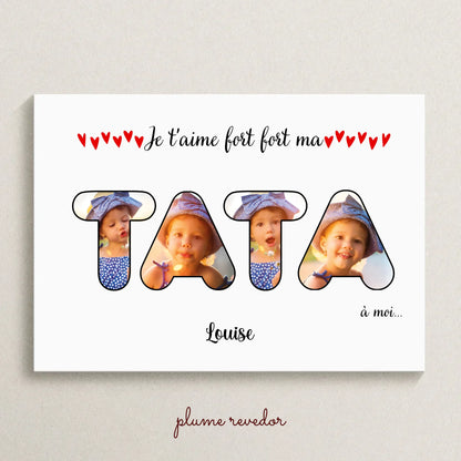 Affiche personnalisée Tata avec photos