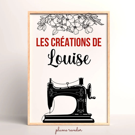 Affiche couturière personnalisée — Les créations de…