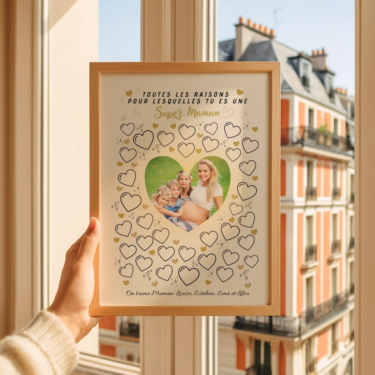 Affiche personnalisée Super Maman avec photo – Cadeau maman à remplir par les enfants