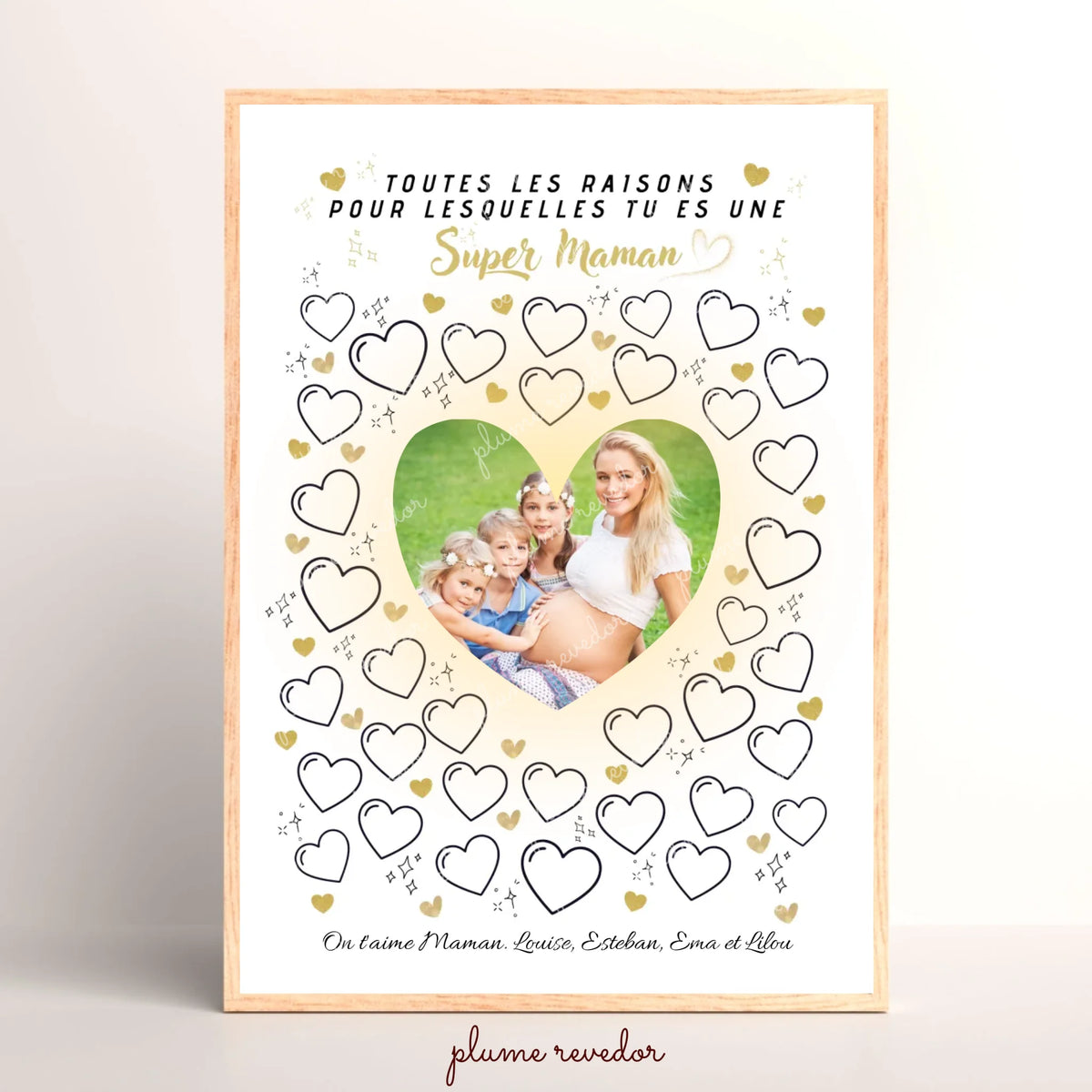 Affiche personnalisée Super Maman avec photo – Cadeau maman à remplir par les enfants