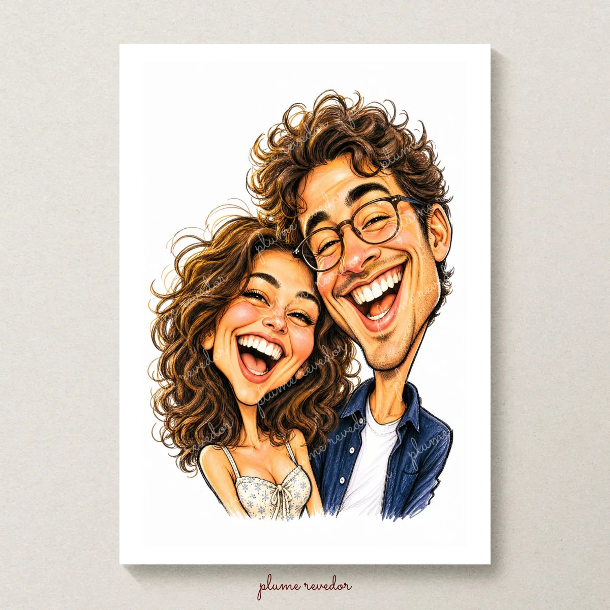 Transformation d’une photo en caricature personnalisée sur affiche