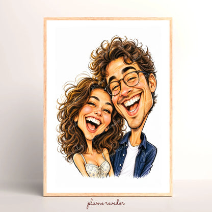 Affiche caricature illustrée personnalisée à partir d’une photo