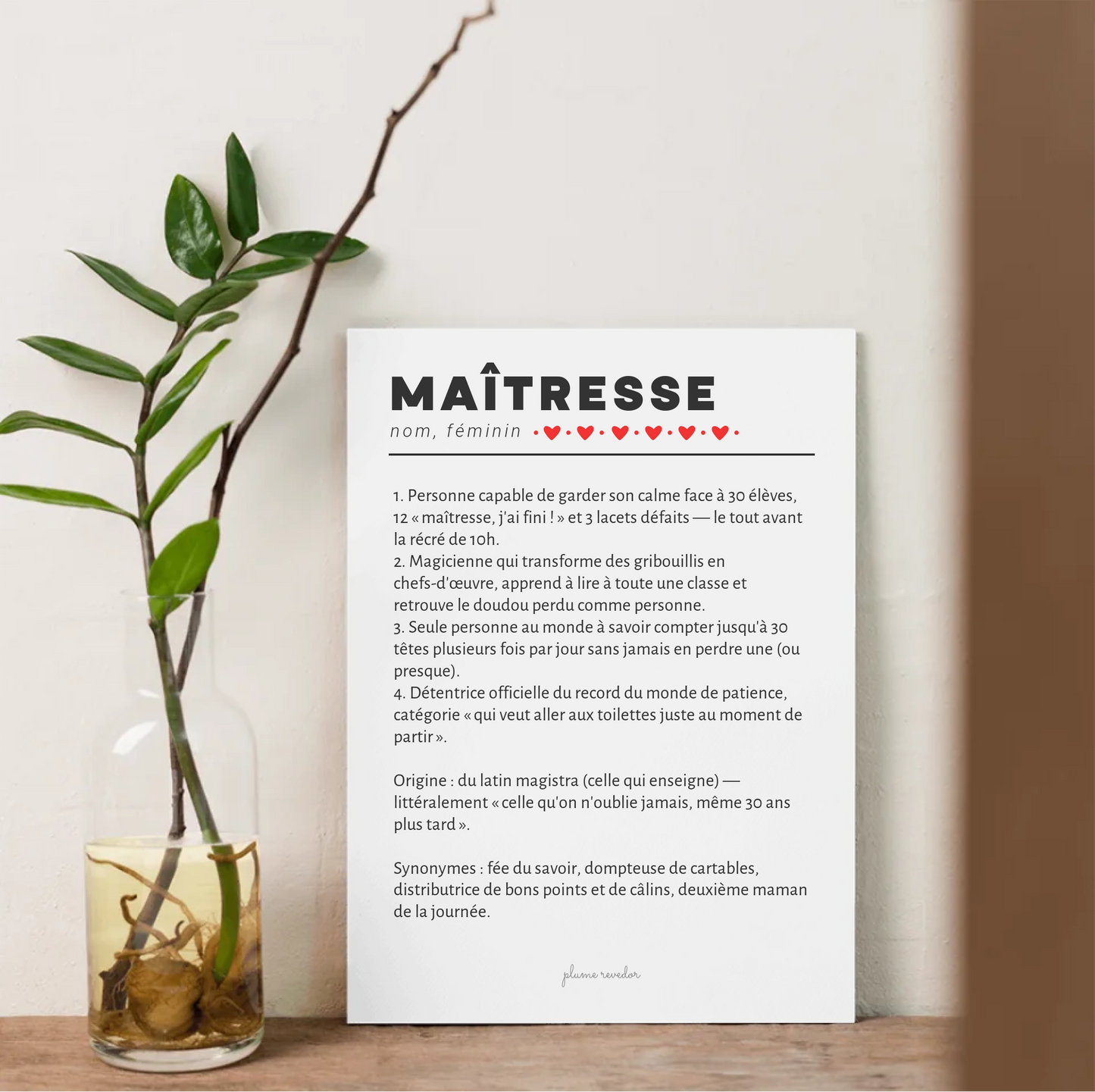  Affiche Définition Maîtresse – Cadeau Maîtresse Humour & Fin d'Année