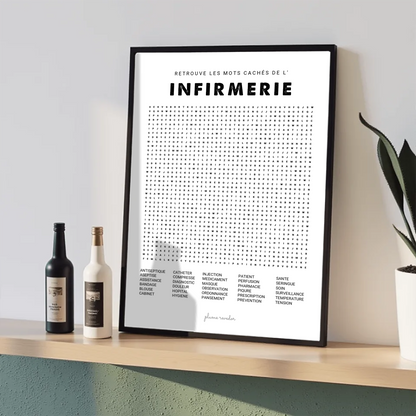 Affiche Mots Cachés Infirmière – Cadeau Infirmière & Déco Cabinet Infirmier