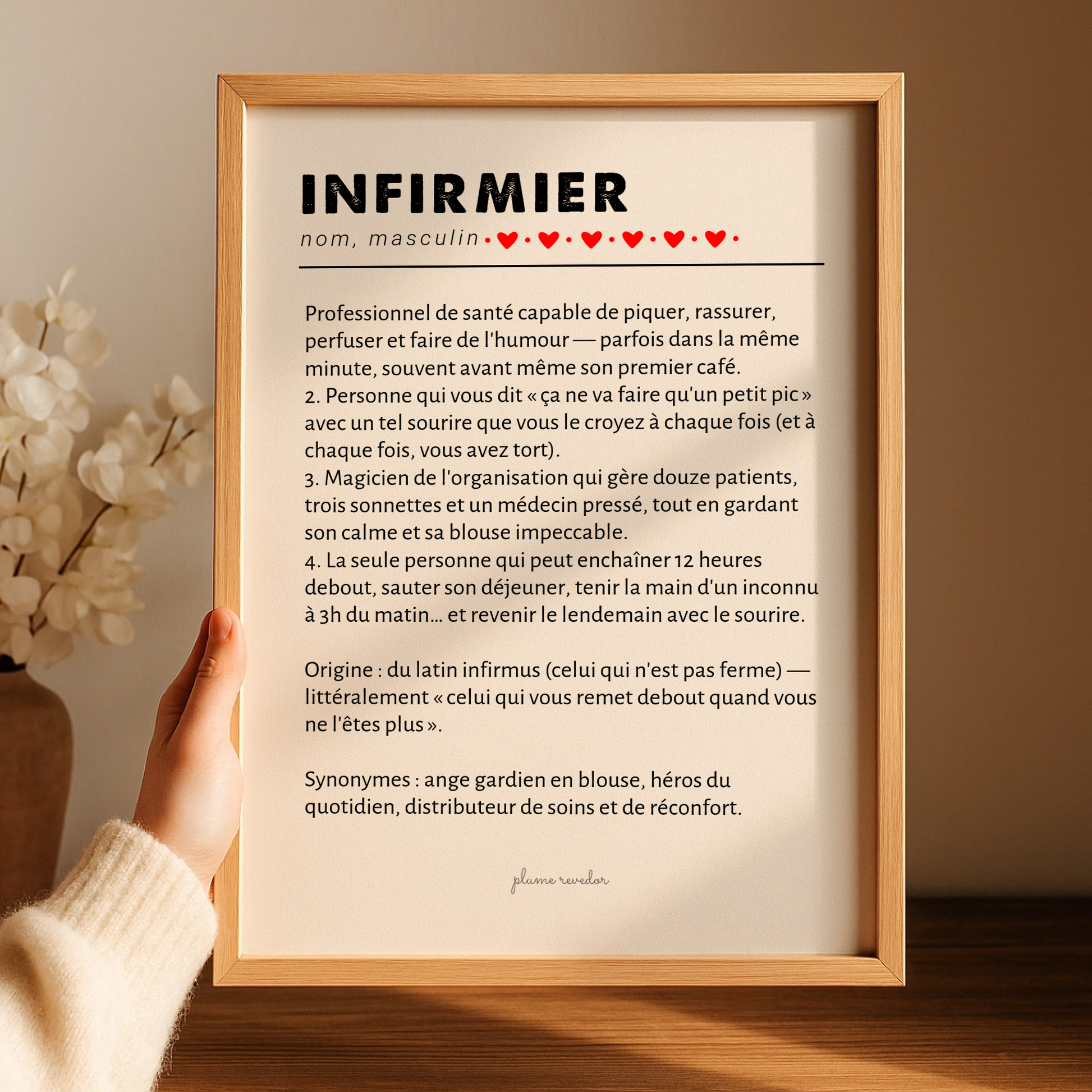 Affiche Définition Infirmier – Cadeau Infirmier Humour & Déco