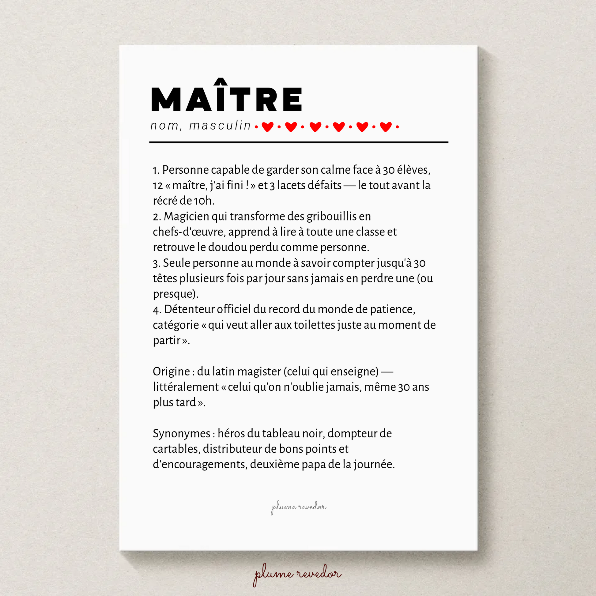 Affiche définition Maître