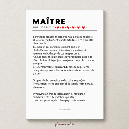 Affiche définition Maître