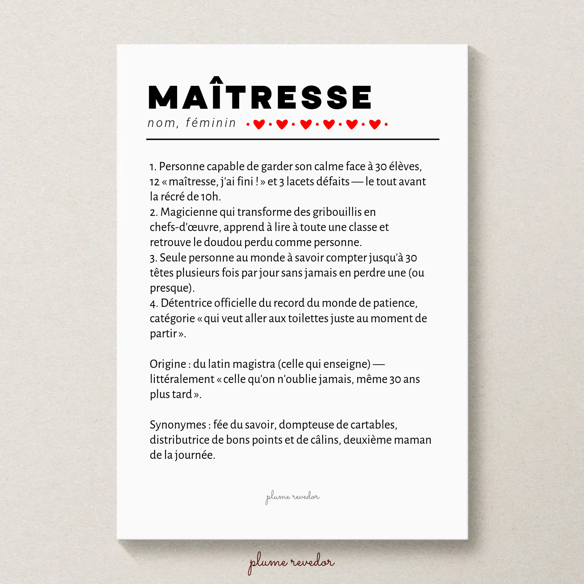 Affiche définition maîtresse