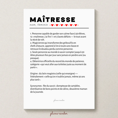 Affiche définition maîtresse