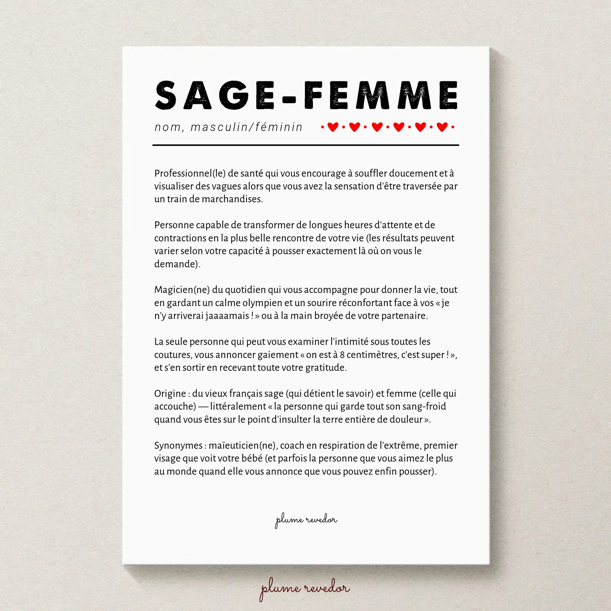 Affiche definition Sage-Femme