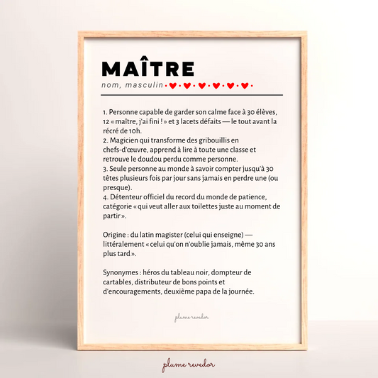 Cadre définition Maître