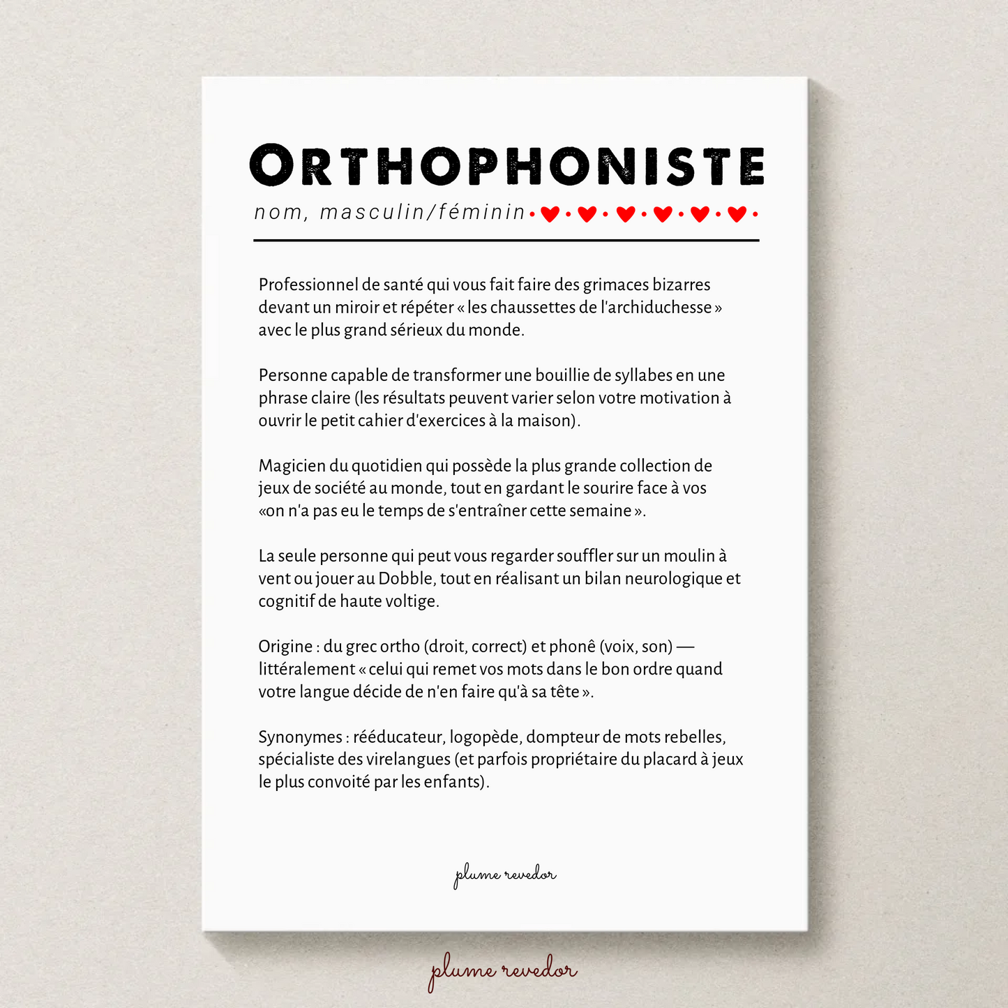 affiche orthophoniste