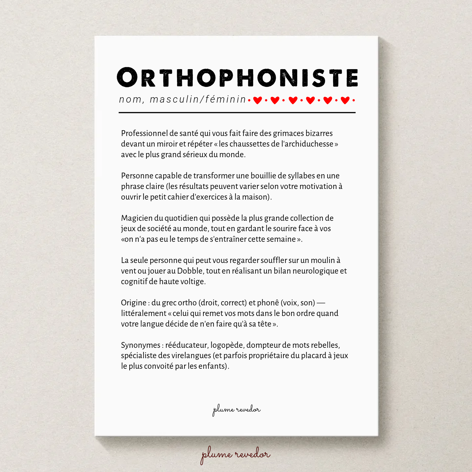 affiche orthophoniste