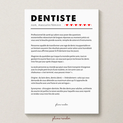 affiche définition dentiste