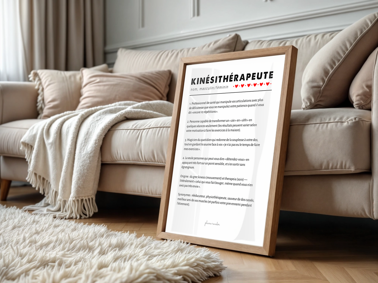 Affiche Définition Kinésithérapeute – Cadeau Kiné Humour & Déco Cabinet