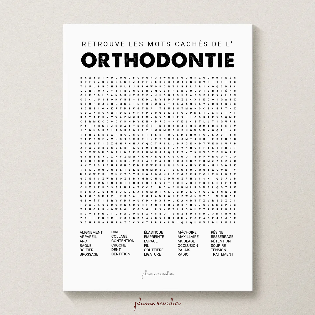 affiche mots caches orthodontie