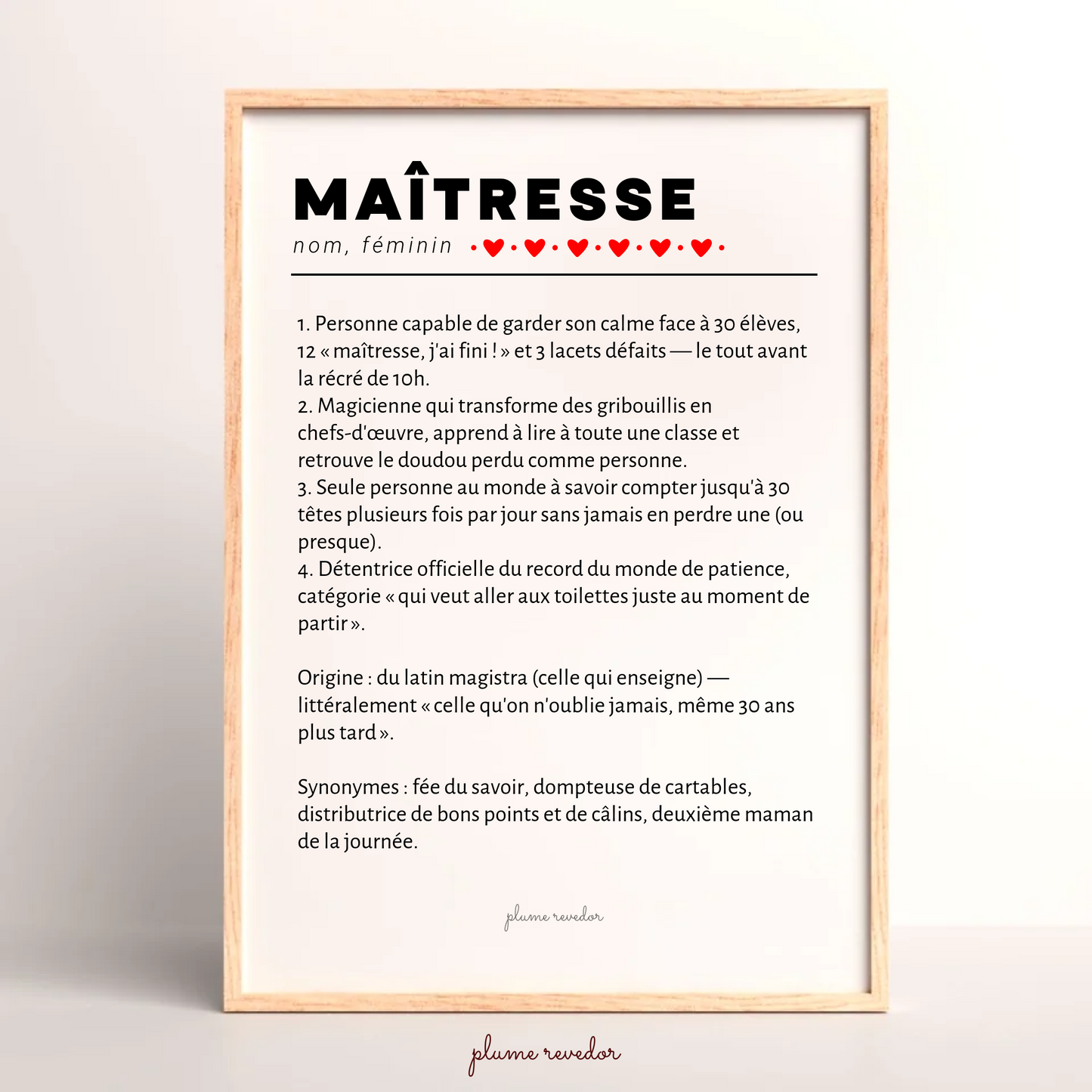 cadre définition maîtresse