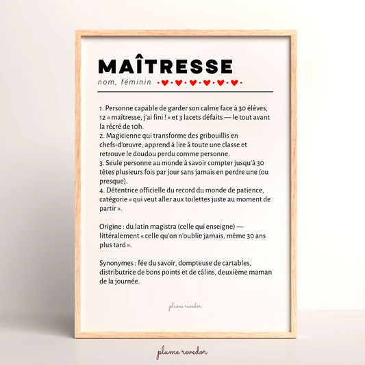 cadre définition maîtresse